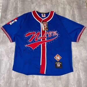 Negro League Baseball Museum Jersey Mens 2XL Blue Button Sports MLB NWT